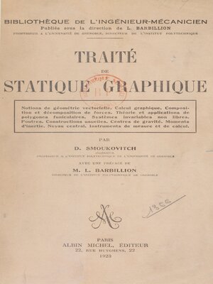 cover image of Traité de statique graphique